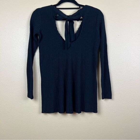 Sezane Ernestine Blouse Tops Black Bow Oversized Size XS - Picture 6 of 9